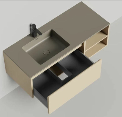 Подвесная тумба Domino 1200, эмаль, Onda Plus, с открытой полкой