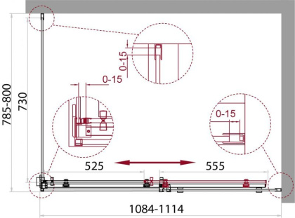 ACQUA-AH-1-150/90-C-Cr Душевой уголок