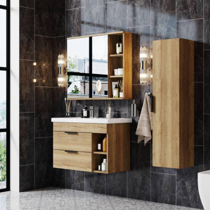 Тумба Onika Легран 80 подвесная, дуб галифакс (ум. Фостер 80 Пр.)