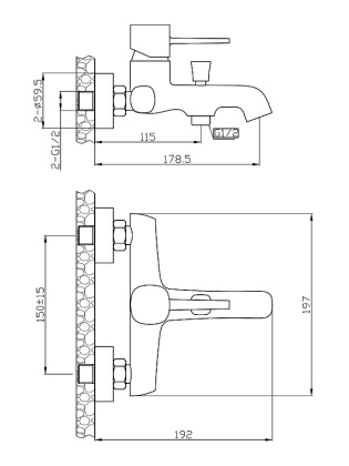 Смеситель для ванны/душа Orange Karl M05-100w белый