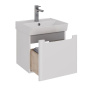 Тумба Lemark BUNO MINI 45см под 1 раковину, подвесная,1 ящик, цвет корпуса, фасада: Белый глянец
