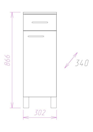 Полупенал Onika Каприз 30 напольный, белый, правый