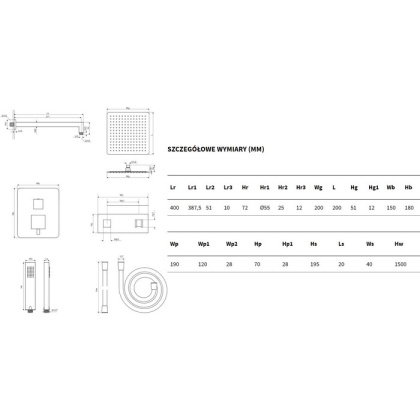 Система для душа скрытого монтажа EXCELLENT Frost Quatro AREX.4402CR (хром) Система для душа скрытого монтажа EXCELLENT Frost Quatro AREX.4402CR (хром)