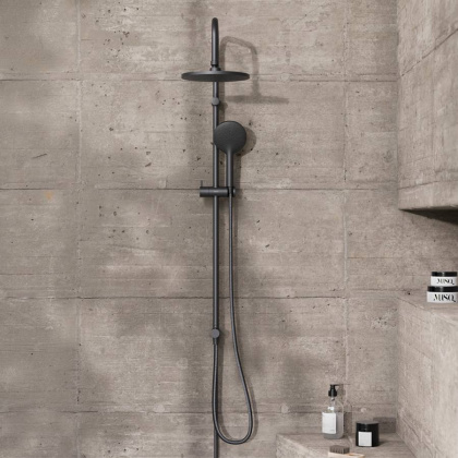 977000300 Jupiter, душ.система: верхн.душ 225 мм, ручн.душ 1 ф-ция 120 мм, штанга 1010 мм , Черный