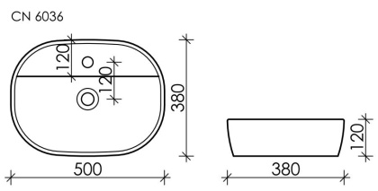 Умывальник накладной Element 500*380*120мм Умывальник накладной Element 500*380*120мм