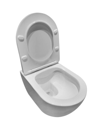 Унитаз подвесной Esse VT1-211 безободковый, цвет белый, ультратонкое soft-close сиденье