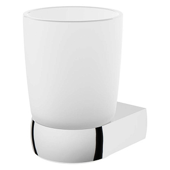 Стеклянный стакан Sensation с настенным держателем, 7,7х11,2х9см, белый, A3034300