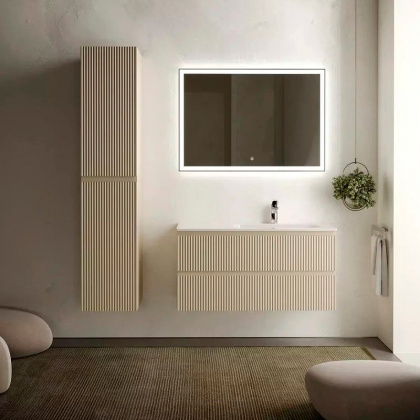 Тумба подвесная SANCOS Snob R правая 995х445х500, c двумя ящиками оснащенными доводчиками, Beige Soft , арт.SNR100RCE