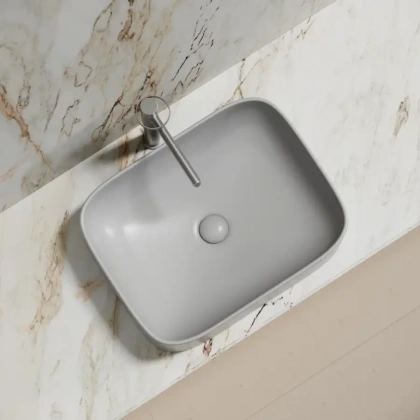 Умывальник чаша накладная прямоугольная (цвет Серый Матовый) Element 505*380*150мм