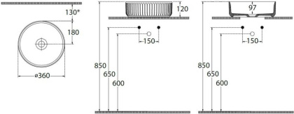 Раковина Allen Brau Fantasy 36х36 4.11032.MT Раковина Allen Brau Fantasy 36х36 4.11032.MT
