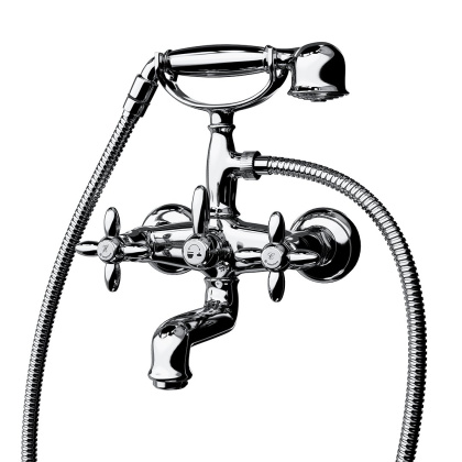 Смеситель для ванны MUSE настенный с переключателем, хром глянец