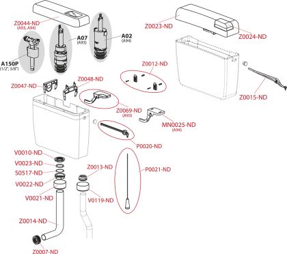 Универсальный бачок для унитаза ALCA UNI DUAL