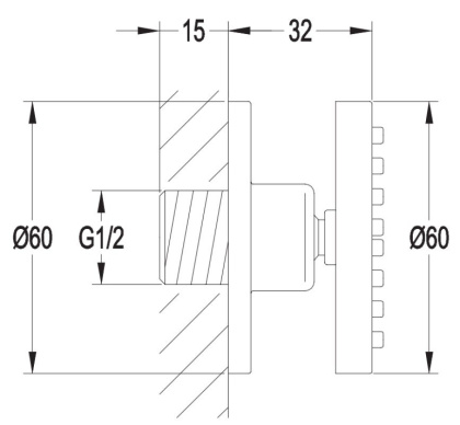 Форсунка боковая наружного монтажа OMNIRES (хром) S27CR