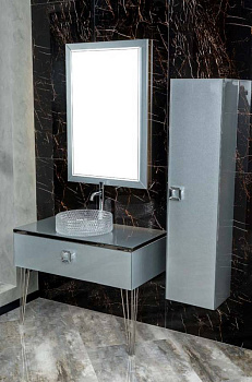 Столешница стекло 100см прямая Серебро Lucido Столешница стекло 100см прямая Серебро Lucido