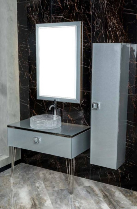 Столешница стекло 100см прямая Серебро Lucido Столешница стекло 100см прямая Серебро Lucido