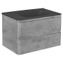 База под раковину Vico 800 подвесная, 2 выкатных ящика soft close, Beton