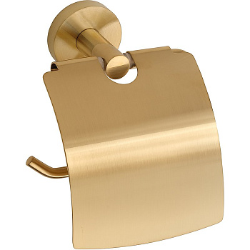 Держатель туалетной бумаги Bemeta Sablo 160112010 с крышкой, Золото матовое