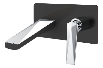 Смеситель для умывальника из стены ЧЕРНЫЙ+ХРОМ Смеситель для умывальника из стены ЧЕРНЫЙ+ХРОМ