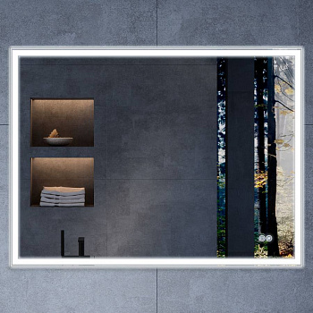 Зеркало LED VLM-3VN800-2 800х600 c сенсорным выключателем и диммером, антизапотевание