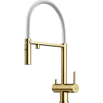 Смеситель для кухни SANCOS Imola с возможностью подключения фильтра для воды, цвет брашированное золото, арт. SC4010BG