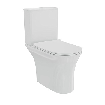 Унитаз-компакт безободковый Creto Cer C3 1003-002Cer-C3W с быстросъёмной крышкой-сиденьем микролифт Slim (арматура Geberit)