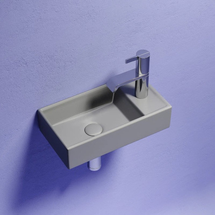 Умывальник подвесной прямоугольный (чаша слева, отверстие под смеситель справа) цвет антрацит матовый Element 407*217*100