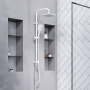931000200 Eclipse, душ. система: верхний душ 220мм, ручн.душ 3 ф-ии 120 мм, штанга 1010 мм, Белый