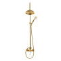 MARGOT-CD-03/24-Bi Душевая стойка со смесителем, верхним и ручным душем Исполнение: Золото 24 карат, Ручки: Белая  MARGOT-CD-03/24-Bi Душевая стойка со смесителем, верхним и ручным душем Исполнение: Золото 24 карат, Ручки: Белая