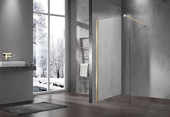 Душевая перегородка Walk-In VSW-1H600CLG, 600*2000, матовый золотой, стекло прозрачное