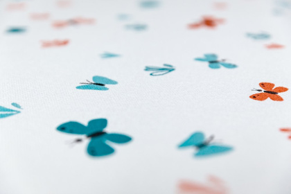 Обои виниловые Уик-энд мотив, оранжево-синий бабочки