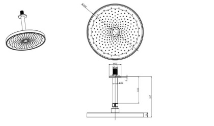 Верхний душ потолочный 260мм AQUATEK AQ2070CR 