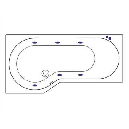 Ванна EXCELLENT Be Spot 160x80 (левая) "SOFT" (хром)