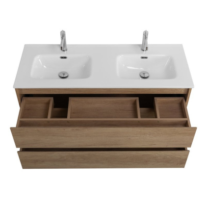 Тумба с раковиной на две чаши подвесная BelBagno KRAFT 120 Rovere Galifax Bianco , раковина белая Тумба с раковиной на две чаши подвесная BelBagno KRAFT 120 Rovere Galifax Bianco , раковина белая