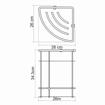 K-522 Полка металлическая двойная