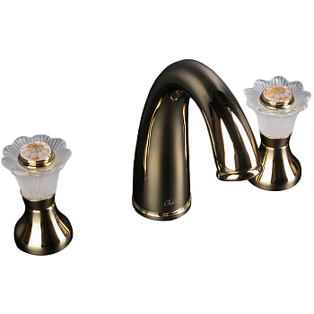 Смеситель для раковины на 3 отверстия, Camelia золото_Комплект Смеситель для раковины на 3 отверстия, Camelia золото_Комплект