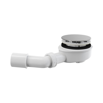 Сниженный сифон для толстостенного душевого поддона, хром