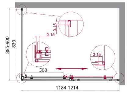 ACQUA-AH-1-130/90-C-NERO Душевой уголок