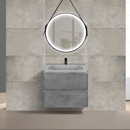 База под раковину Vico 600 подвесная, 2 выкатных ящика soft close, Beton