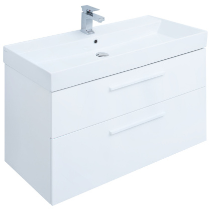 Тумба под раковину Aquanet Nova 100 белый глянец