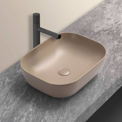 Раковина керамическая Vincea VBS-101MC, 505*405*140, накладная, цвет капучино матовый Раковина керамическая Vincea VBS-101MC, 505*405*140, накладная, цвет капучино матовый