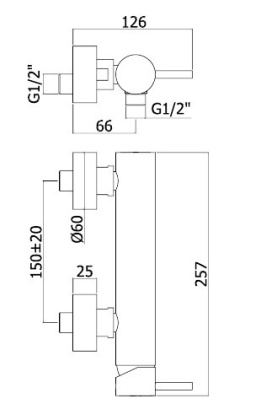 Смеситель для ванны с душем Paffoni Light LIG168NO