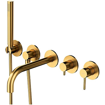 Смеситель для ванны скрытого монтажа OMNIRES Y Y1237_1GLB (брашированное золото)