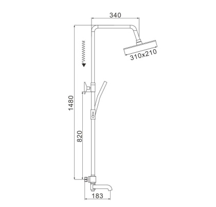 Душевая система латунь черный R3536H