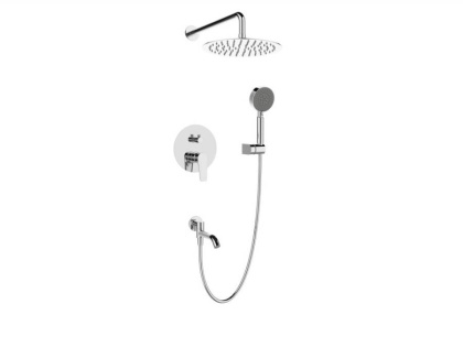 ANCONA Душевой комплект встраиваемый с изливом (смеситель встраиваемый, верхний душ, ручной душ со шлангом и держателем) хром, ANCONA-VDSET-CRM ANCONA Душевой комплект встраиваемый с изливом (смеситель встраиваемый, верхний душ, ручной душ со шлангом и держателем) хром, ANCONA-VDSET-CRM