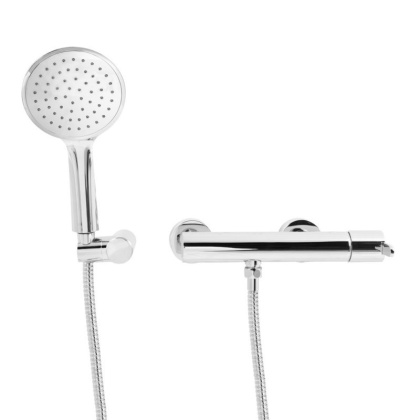 LEAF-D-MM Смеситель для душа однорычажный в комплекте с ручным душем, шлангом и держателем Исполнение: Матовый хром 