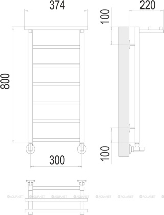 Полотенцесушитель Terminus Контур с/п П7 300х800