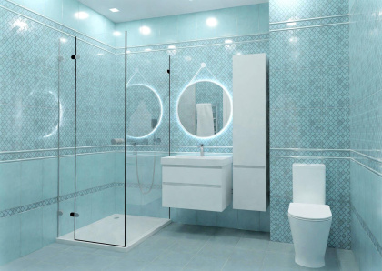 Плитка настенная 6327 Фоскари бирюзовый 25*40*8 (11шт/1,1м2), м2