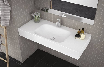 TITAN-1200-LVB-SOSPESO Консольная раковина из литьевого мрамора Цвет Белый  TITAN-1200-LVB-SOSPESO Консольная раковина из литьевого мрамора Цвет Белый