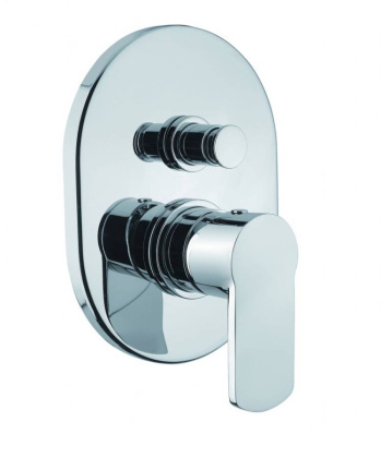 GLAM-VDIM-NOP Встраиваемый однорычажный смеситель для душа с переключателем на 2 выхода, исполнение черный матовый