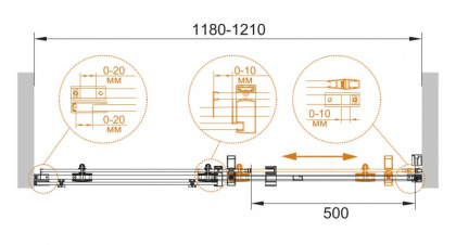 STYLUS-O-M-BF-1-150-C-Cr Душевая дверь